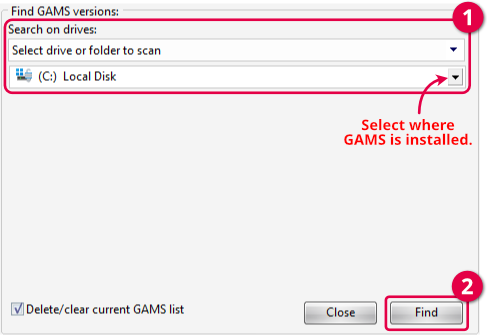 find gams version