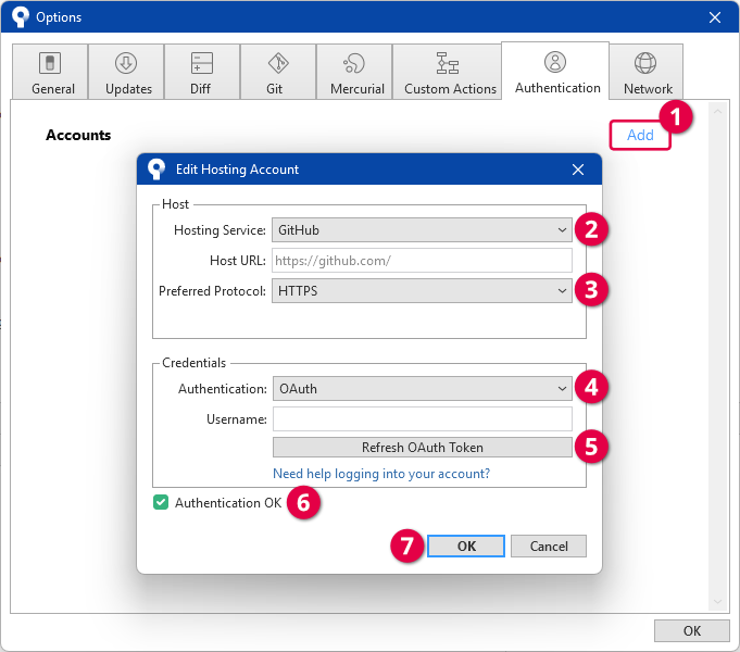 sourcetree auth add